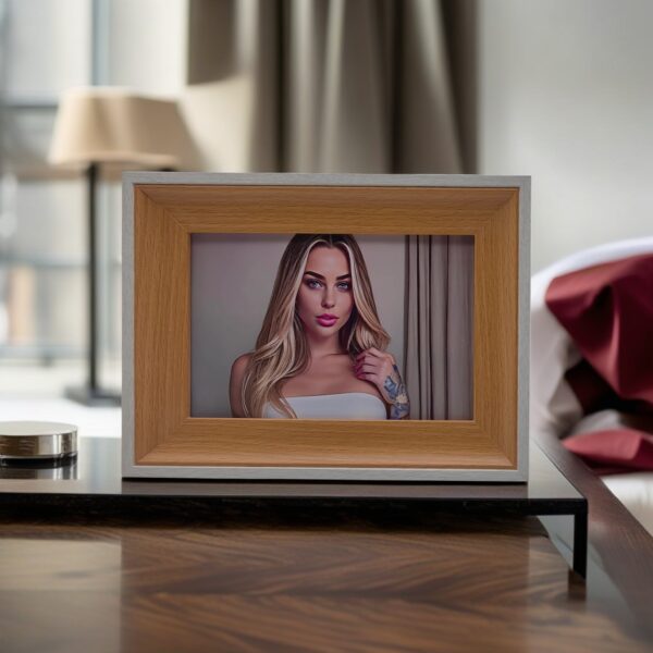 8inch-8x6 horizontal white-and-wood frame | Art & Personalized