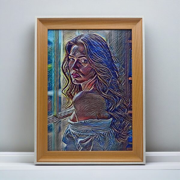 A4 vertical white-and-wood frame | Art & Personalized - Image 2